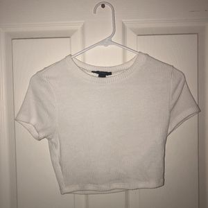 High neck white crop top